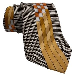 Salvatore Pellegrino Men's‎ Silk Neck Tie Geometric Check Classic Contemporary